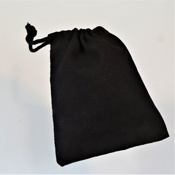 J Crew Drawstring Pouch Jewelry Dust Bag Black Sueded Fabric 4.75 x 4 in - Picture 2 of 6